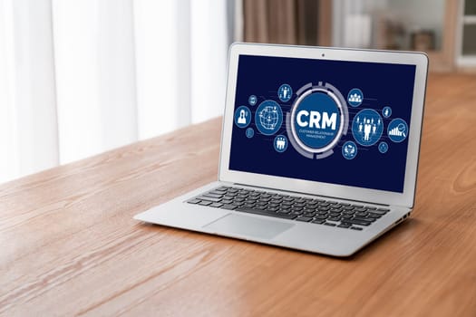 Customer relationship management system on modish computer for CRM business and enterprise
