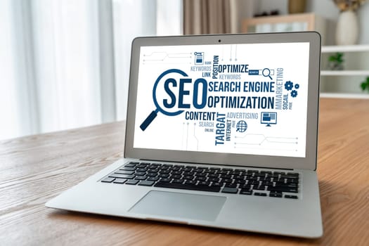 SEO search engine optimization for modish e-commerce and online retail business showing on computer screen