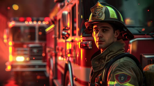 The picture of the firefighter or fireman that their duty is fighting the fire by using the water or fire extinguisher or save the people from the fire, this job require training and strength. AIG43.