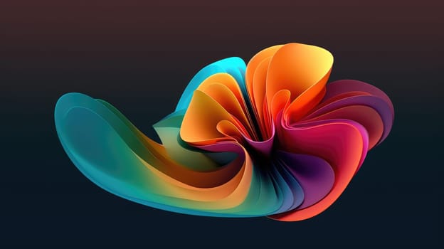 Abstract wavy pattern in vibrant orange and blue hues. Abstract artwork with colorful waves that appear to be flowing and swirling across the background. Dynamic background for modern design. AIG35.
