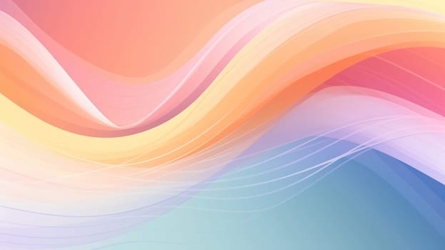 Abstract colorful wave pattern. A digital art background with smooth wavy lines in vibrant pastel watercolors. An image of modern design concept for backgrounds, wallpapers, and banners. AIG35.
