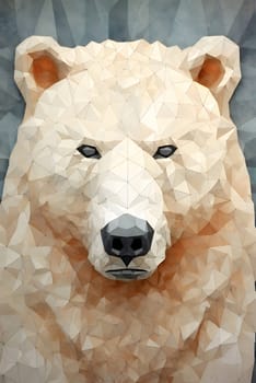 Abstract illustration: Polar bear, low polygonal background. Polygonal design.