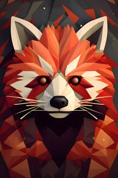 Abstract illustration: Red fox portrait in polygonal style. Vector illustration for your design