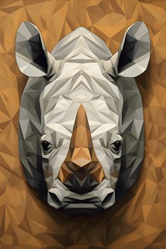 Abstract illustration: rhinoceros polygonal low poly style vector illustration.
