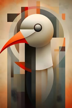 Abstract illustration: abstract background with a bird in the form of a geometric figure