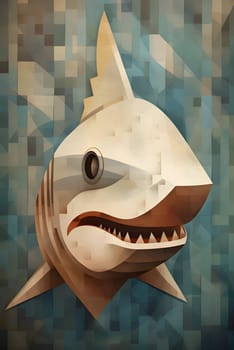 Abstract illustration: abstract background with a shark in a low poly style, vector illustration