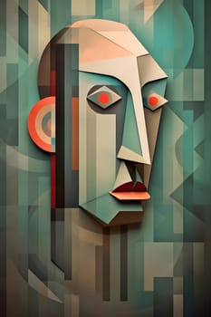 Abstract illustration: Abstract geometric background with man face. Vector illustration. Eps 10.
