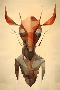 Abstract illustration: Low poly illustration of an ant, low polygonal style.