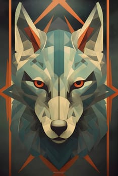 Abstract illustration: Abstract polygonal wolf head, low poly style, vector illustration