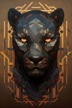 Abstract illustration: Abstract leopard portrait in a low poly style. Vector illustration.