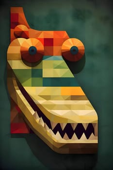 Abstract illustration: Illustration of a crocodile in a low poly style. Vector illustration.