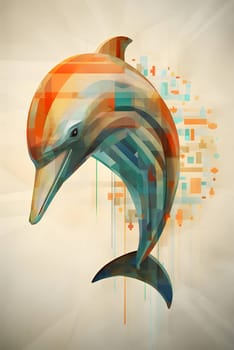 Abstract illustration: Dolphin on the abstract background. Vector illustration. Eps 10.