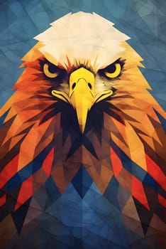 Abstract illustration: Eagle head on abstract polygonal background. Vector illustration.