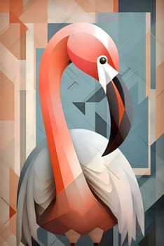 Abstract illustration: Abstract geometric background with flamingo. Vector illustration. Eps 10.