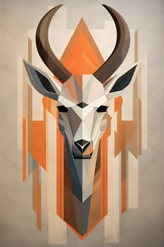 Abstract illustration: Deer head with abstract geometric background. Vector illustration eps10