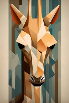 Abstract illustration: Abstract geometric background with a giraffe head in the style of low poly.