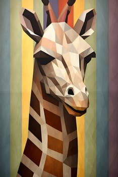 Abstract illustration: Giraffe, low poly style, vector illustration, eps10