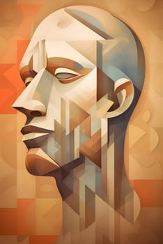 Abstract illustration: Abstract man head in profile, polygonal style. Vector illustration.