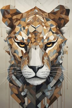 Abstract illustration: Lion head polygonal vector illustration. Can be used as background