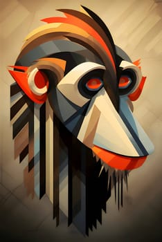 Abstract illustration: abstract illustration of the head of a wolf in a modern style