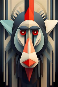 Abstract illustration: Abstract geometric background with polygonal animal head. Vector illustration.