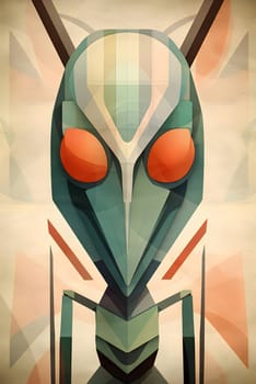 Abstract illustration: Retro robot on grunge background. Eps 10 vector file.