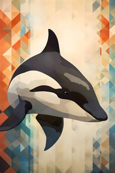 Abstract illustration: Killer whale. Abstract geometric background. Vector illustration. Eps10