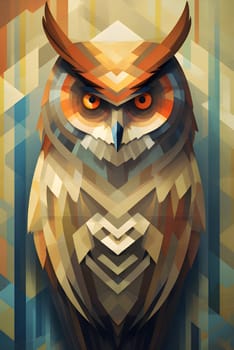 Abstract illustration: Owl. Abstract polygonal geometric background. Vector illustration.