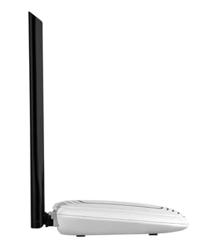 Wi-Fi network router on a white background in isolation