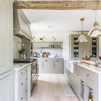 Bespoke kitchen design, country house and cottage interior design, English countryside style renovation and home decor idea