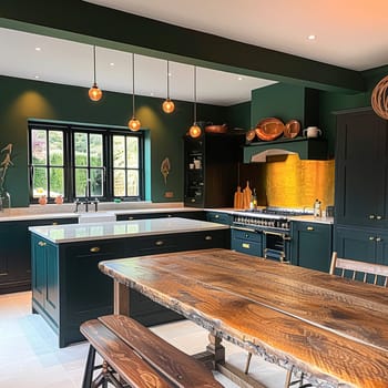 Bespoke kitchen design, country house and cottage interior design, English countryside style renovation and home decor idea