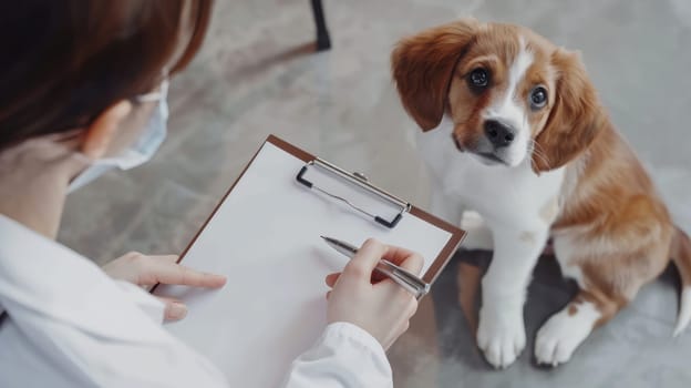 Veterinarian with a dog, Pet care, Animal pet health checkup, Pet health care and animals concept.