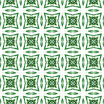 Medallion seamless pattern. Green imaginative boho chic summer design. Textile ready valuable print, swimwear fabric, wallpaper, wrapping. Watercolor medallion seamless border.