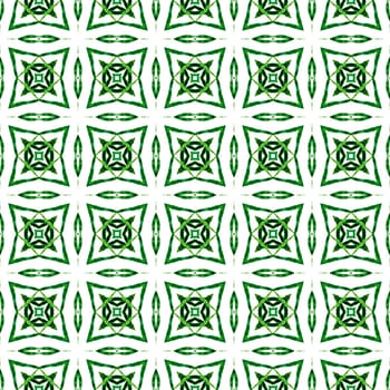 Medallion seamless pattern. Green imaginative boho chic summer design. Textile ready valuable print, swimwear fabric, wallpaper, wrapping. Watercolor medallion seamless border.