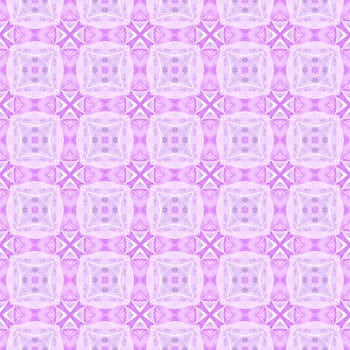 Textile ready quaint print, swimwear fabric, wallpaper, wrapping. Purple tempting boho chic summer design. Green geometric chevron watercolor border. Chevron watercolor pattern.