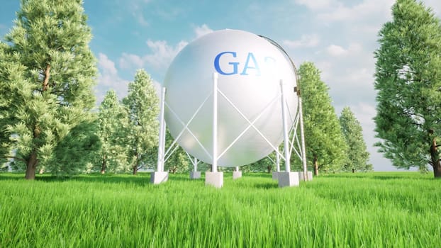 Spherical gas station Natural oil tank 3d render