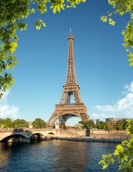 Seine in Paris with Eiffel Tower at daytime