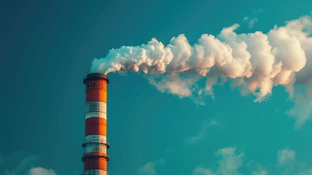 A factory with smoke streams coming out, Smoke coming out of factory chimneys.