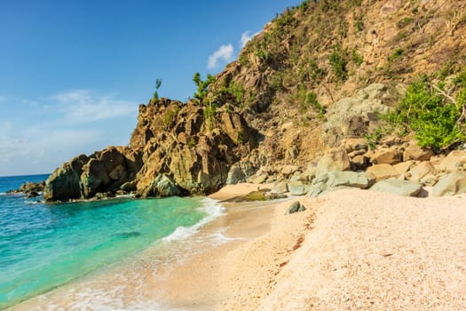 Peaceful beach in Saint Barthelemy (St. Barts, St. Barth) Caribbean