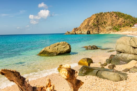 Peaceful beach in Saint Barthelemy (St. Barts, St. Barth) Caribbean