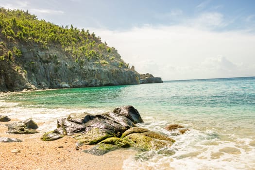 Peaceful beach in Saint Barthelemy (St. Barts, St. Barth) Caribbean