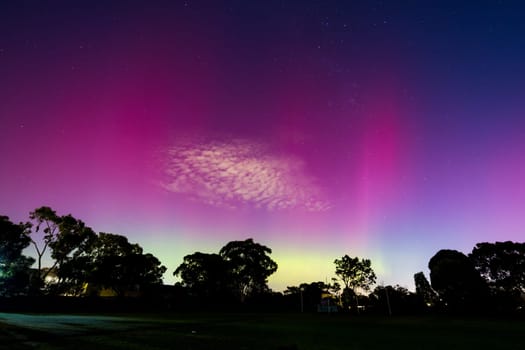 MELBOURNE, AUSTRALIA - MAY 12: Increased solar activity results in the rare Aurora Australis being visible in southerly areas of Australia. This image taken from Macleod in suburban Melbourne, Australia on May 12th 2024.