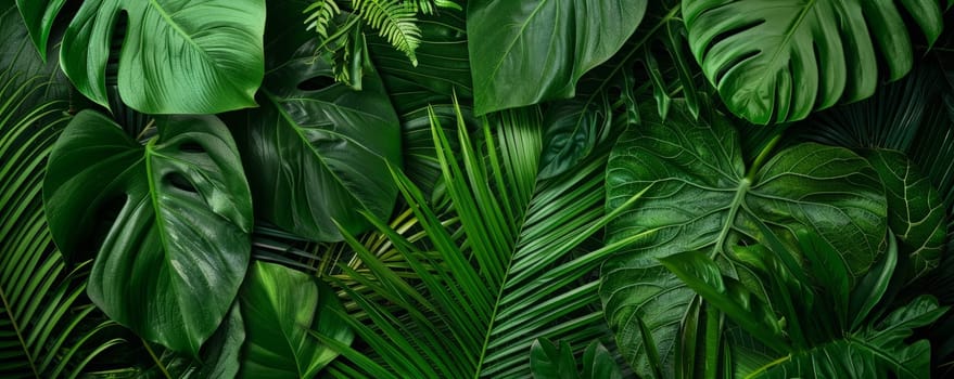 Closeup of Monstera leafs background suitable for wallpaper or to represent as backdrop or mockup