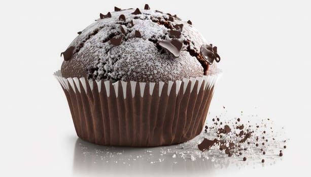 Chocolate delicious muffin. Generative AI,