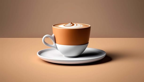 Cup of coffee latte minimalism. Generative AI,