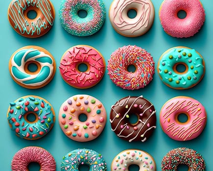 Appetizing sweet donuts are beautiful. Generative AI,