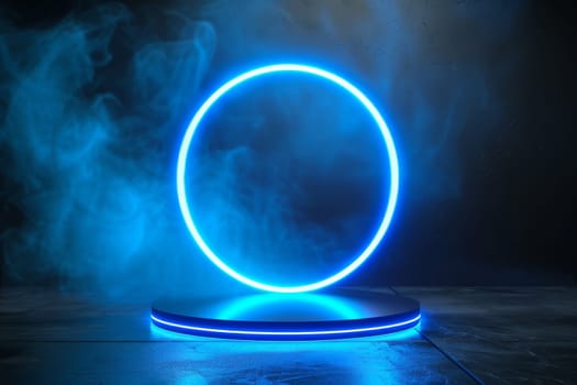 Abstract circle neon background. HUD futuristic technology.