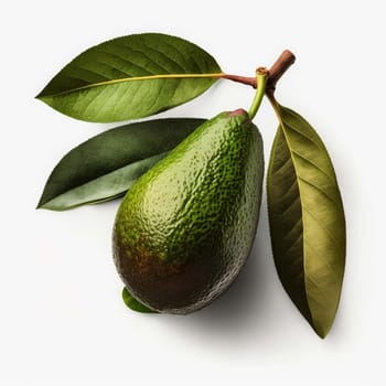 Avocado on a white background. Generative AI,