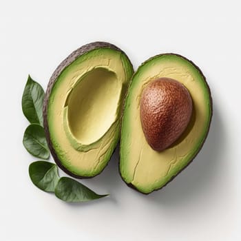 Avocado on a white background. Generative AI,