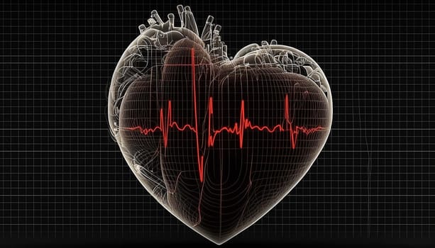 cardiogram love heart. Generative AI,